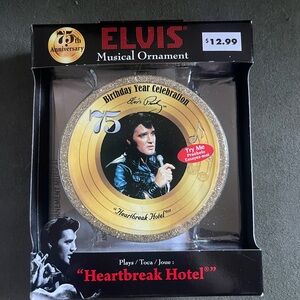 Elvis Musical Ornament - Gold and Black